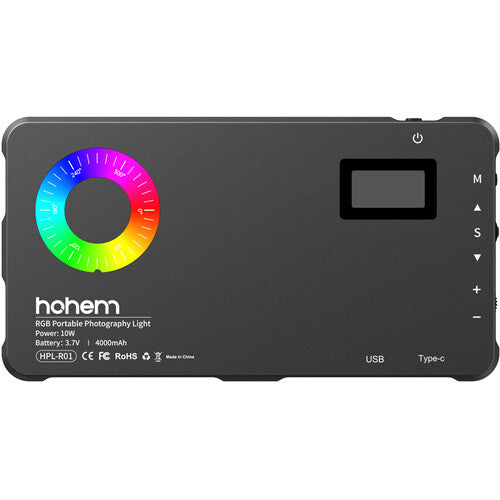 Hohem Compact RGB Panel LED con 24 modos y montaje doble zapata
