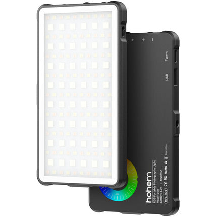 Hohem Compact RGB Panel LED con 24 modos y montaje doble zapata