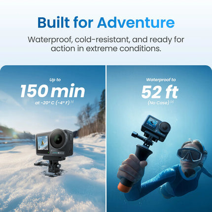 Xtra Edge Action Camera con sensor CMOS 1/1.3" UHD 4K120 155° FOV pantalla frontal y trasera