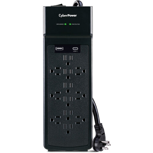 CyberPower CSP1206UC Protector de Sobretensión con 12 Tomas y Puertos USB-A y USB-C