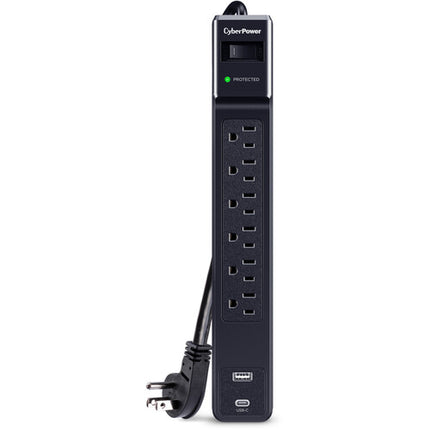 CyberPower Protector de Sobretensión 6 Tomas USB-A USB-C 1500J Negro