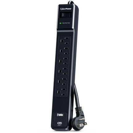 CyberPower Protector de Sobretensión 6 Tomas USB-A USB-C 1500J Negro