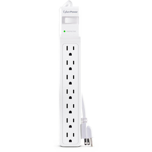 CyberPower CSB706W Protector de Sobretensión 7 Tomas Interruptor y Cable 1.8m Blanco