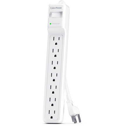 CyberPower CSB706W Protector de Sobretensión 7 Tomas Interruptor y Cable 1.8m Blanco
