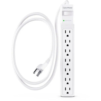 CyberPower CSB706W Protector de Sobretensión 7 Tomas Interruptor y Cable 1.8m Blanco
