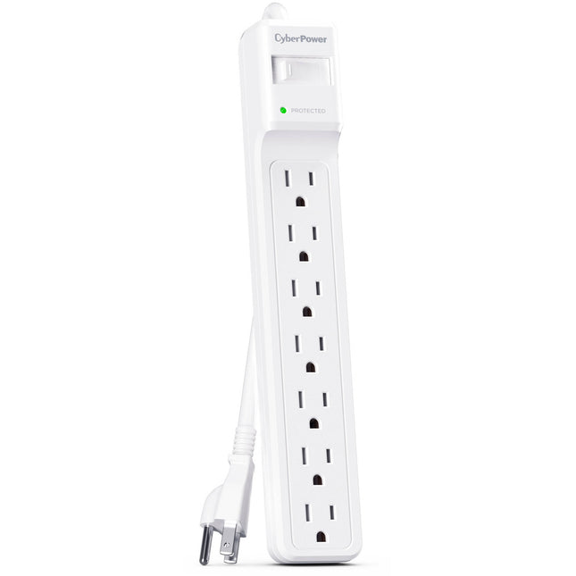 CyberPower CSB706W Protector de Sobretensión 7 Tomas Interruptor y Cable 1.8m Blanco