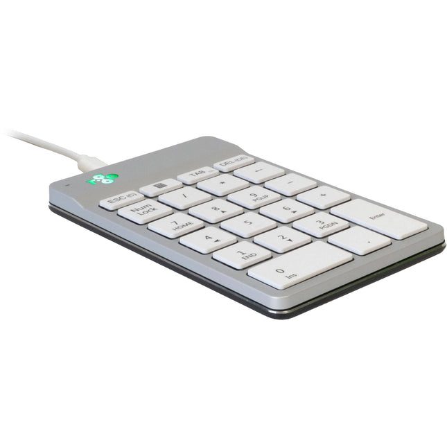 R-Go Tools Teclado Numérico Blanco USB-C con Luz LED Ergonómico