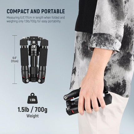 Neewer M521 Mini Trípode de Escritorio 19.7" Capacidad 11 lb con Cabezal Giratorio y Soporte para Teléfono