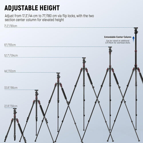 Neewer BASICS TP15 Trípode para Cámara 71 Pulgadas Carga 17.6 lb