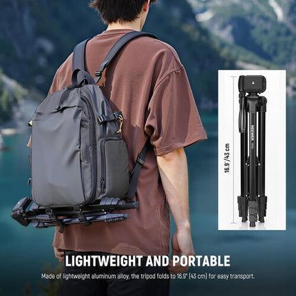 Neewer TP53 Tripode de Viaje de Aluminio 57.5" Capacidad 1.5kg con Bolsa y Soporte para Celular