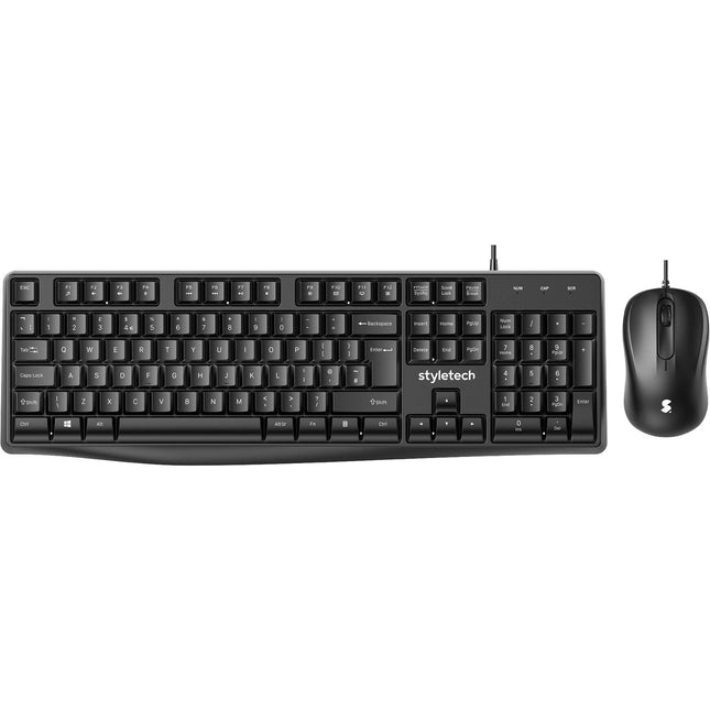 Styletech styletech MK100 Combo Teclado y Ratón USB 1200 dpi Ergonomía