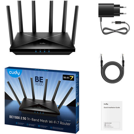 Cudy WR11000 BE11000 Router Inalámbrico Tri Banda Wi-Fi 7 10777 Mb/s 2.5G