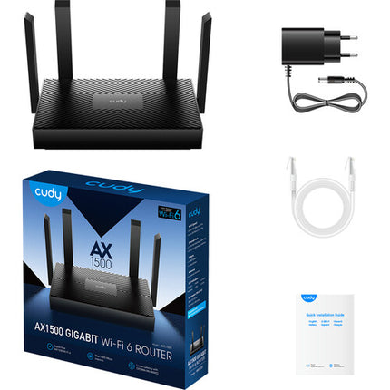 Cudy WR1500 AX1500 Router Inalámbrico Dual Band Wi-Fi 6 1500 Mb/s 4 Antenas Gigabit