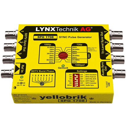 Lynx Technik AG yellobrik SPG 1708 Generador de Pulsos Sync con Genlock 8 BNC 3G-SDI