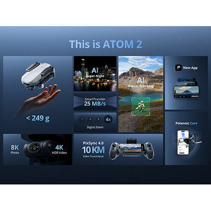 Potensic ATOM 2 Drone con Sensor Sony 1/2" 32 Min Vuelo Kit Estándar
