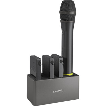 TELEVIC Unite Sistema Inalámbrico DECT Kit 4 Unidades 15 Horas Batería 984 Pies Alcance