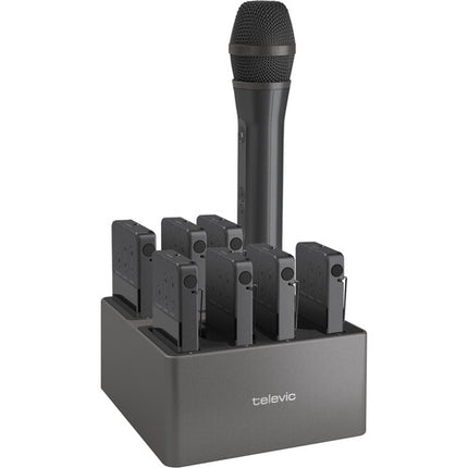 TELEVIC Unite CDD-8/4 Cargador de Escritorio para Cockpit Capacidad 8 Dispositivos 4 Transmisores Handheld