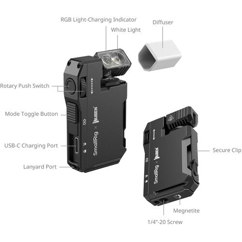 SmallRig Thumb Linterna EDC 400 Lúmenes USB-C Recargable Difusor