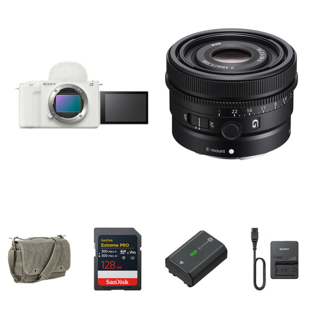 Sony ZV-E1 Cámara sin Espejo 12MP 4K 120p con Lente 50mm f/2.5 y Kit Essentials Blanco