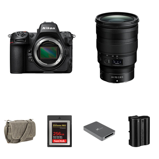 Nikon Z8 Cámara Sin Espejo 45.7MP 24-70mm f2.8 Kit Essentials+ Bag Batería 2280mAh