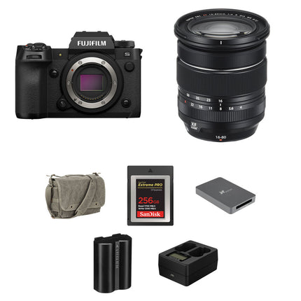 FUJIFILM X-H2S Cámara digital con sensor 26.1MP lente 16-80mm f4 y kit Essentials+
