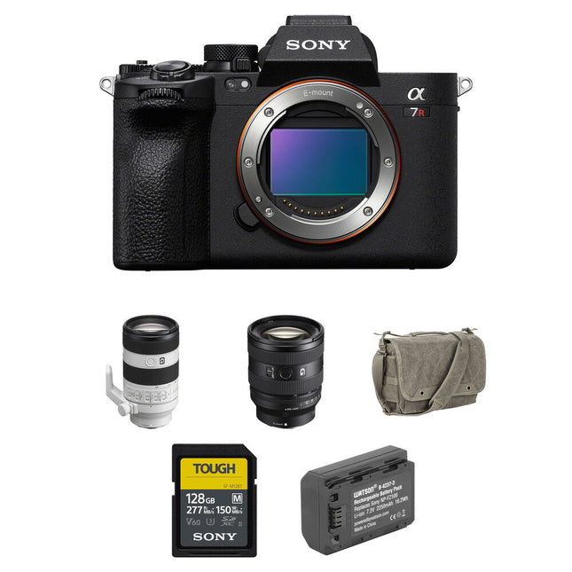 Sony a7R V Cámara sin Espejo con Sensor 61MP 20-70mm f4 y 70-200mm f4 II Kit Básico