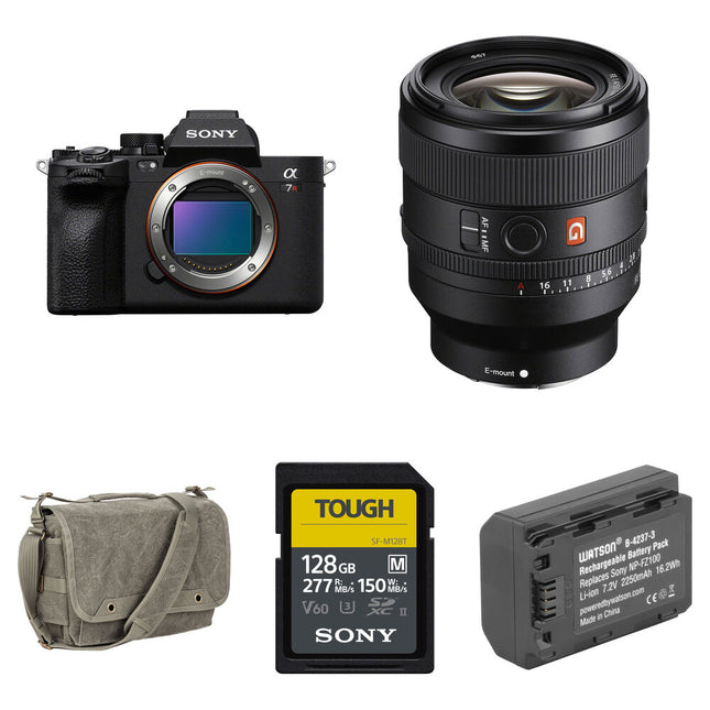 Sony a7R V Cámara Sin Espejo 61MP 8K 24p con Lente 50mm f/1.4 Bundle Básico