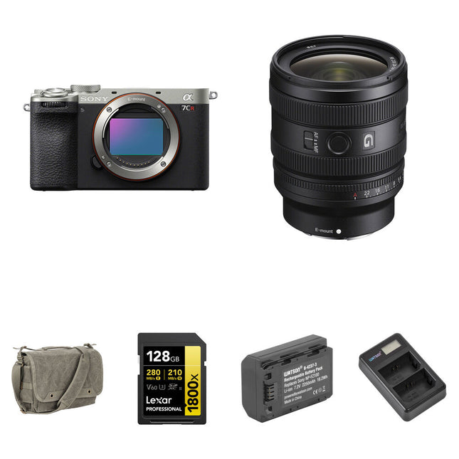 Sony a7CR Cámara Sin Espejo 61MP 24-50mm f2.8 con Kit Básico Plata