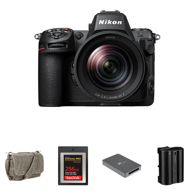 Nikon Z8 Cámara sin Espejo con Lente 24-120mm f4 45.7MP y Kit Essentials Plus