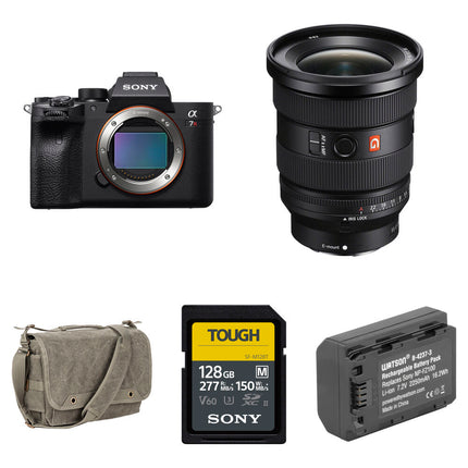 Sony a7R IVA Cámara sin Espejo 61MP 4K con Objetivo FE 16-35mm f/2.8 GM II y Accesorios Básicos
