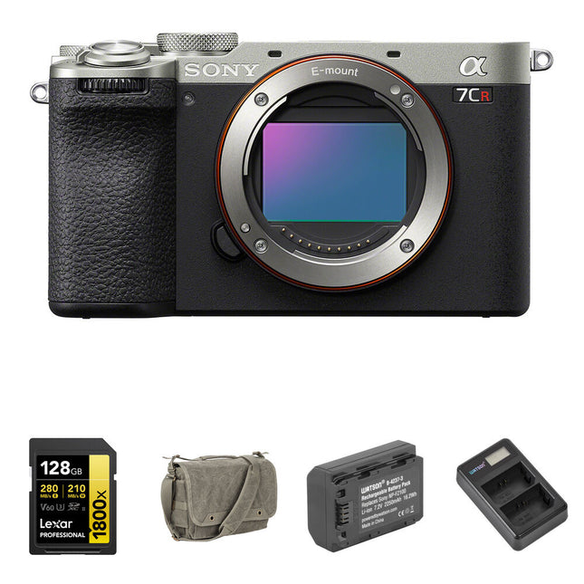 Sony a7CR Cámara Sin Espejo 61MP 8 fps Kit Básico Plata con Bolsa y Memoria 128GB