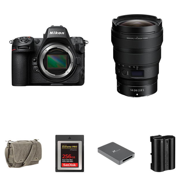 Nikon Z8 Cámara sin Espejo 45.7MP 14-24mm f/2.8 Kit Completo Pro