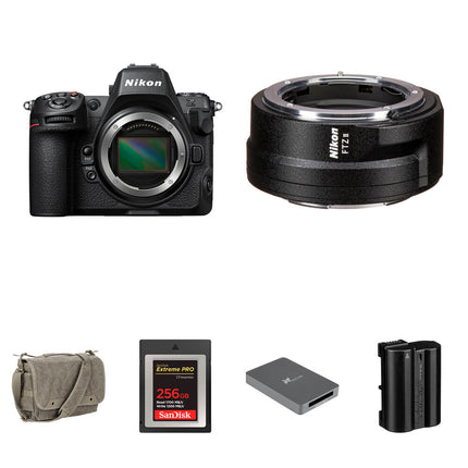 Cámara Nikon Z8 Mirrorless 45.7MP con Adaptador FTZ II y Kit Essentials+
