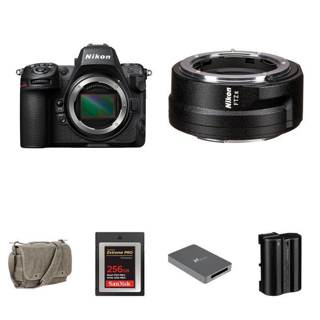 Cámara Nikon Z8 Mirrorless 45.7MP con Adaptador FTZ II y Kit Essentials+