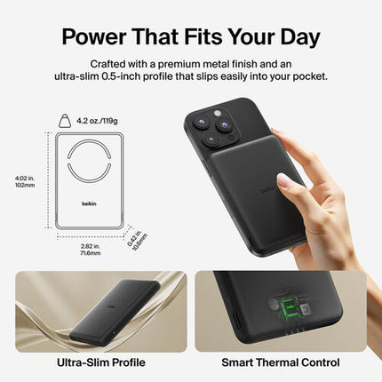 Belkin BoostCharge Slim Banco de Energía Magnético 5000mAh 15W Carga Rápida
