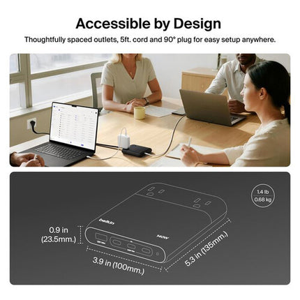 Belkin 2-Outlet Charging Station Estación de Carga 140W 3 USB-C 2 AC