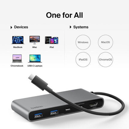Belkin Connect Hub USB-C 7 Puertos Power Delivery 100W 4K 60Hz