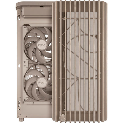 ASUS ProArt PA401 Wood Edition Caja Mid-Tower para ATX con Panel Mesh y Ventiladores Integrados