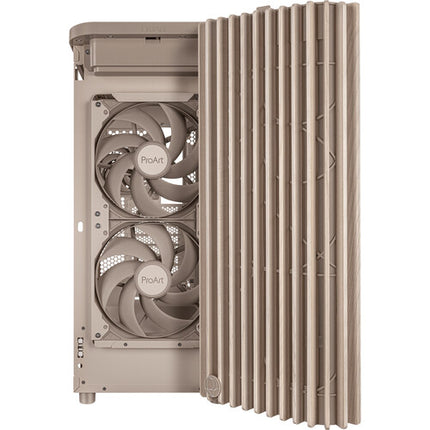 ASUS ProArt PA401 Wood Edition Caja Mid-Tower para ATX con Panel Mesh y Ventiladores Integrados