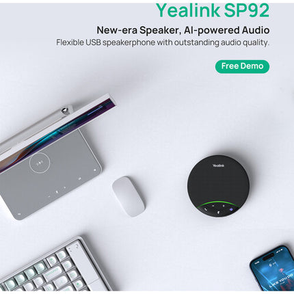 Yealink SP92 Altavoz para Conferencias USB Bluetooth Micrófono 13 Pies 20 Horas batería
