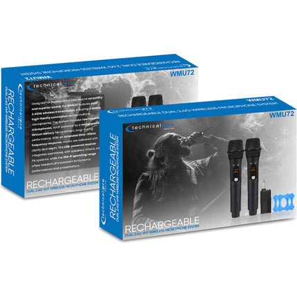 Technical Pro WMU72 Sistema de micrófonos inalámbricos 2 manos alcance 45 m receptor USB