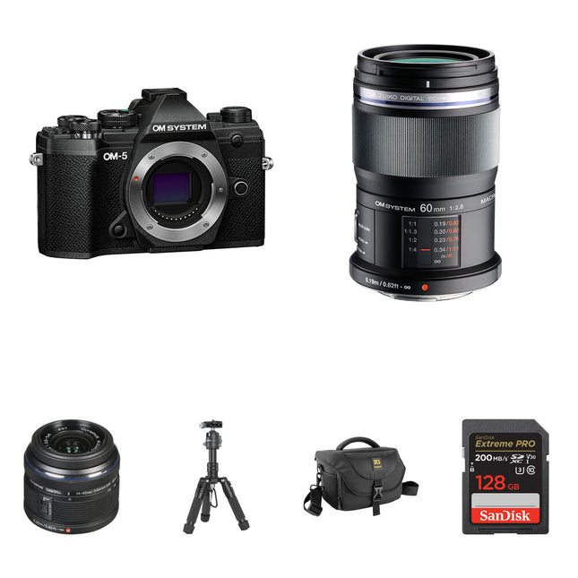 OM SYSTEM OM-5 Cámara Sin Espejo 20.4MP 4K 2 Objetivos 128GB Kit
