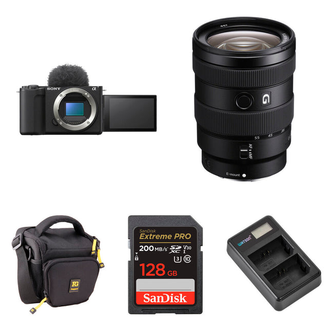 Sony ZV-E10 II Cámara sin Espejo 26MP 4K60p con Lente 16-55mm f/2.8 y Kit Básico