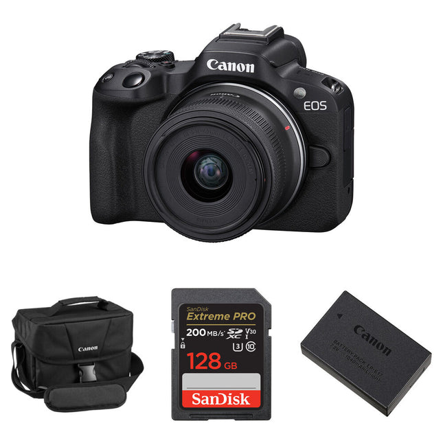 Canon EOS R50 Cámara Sin Espejo 24.2MP 4K + Kit Essentials 128GB