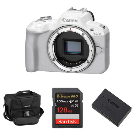 Canon EOS R50 Cámara Sin Espejo 24.2MP 4K Kit Essentials Plus Blanco