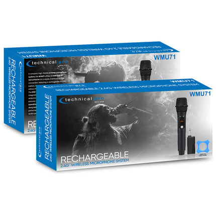 Technical Pro WMU71 Sistema de Micrófono Inalámbrico Mano con Alcance 45m y USB
