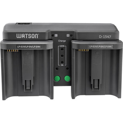 Cargador de Baterías Watson Duo para Canon LP-E19 LP-E4 LP-E4N con Indicadores LED y Protección contra Sobrecalentamiento
