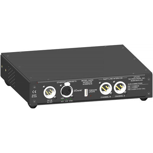 Studio Technologies Model 545DC Interfaz de Intercom Dante 2 Canales con PoE y Medición I/O