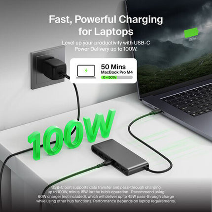 Belkin Connect concentrador USB-C 8 puertos 4K60Hz PD 100W Ethernet 2.5Gbps