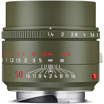 Leica Summilux-M 50mm f/1.4 ASPH Lente con Foco Manual y Parasol Retráctil Safari Green